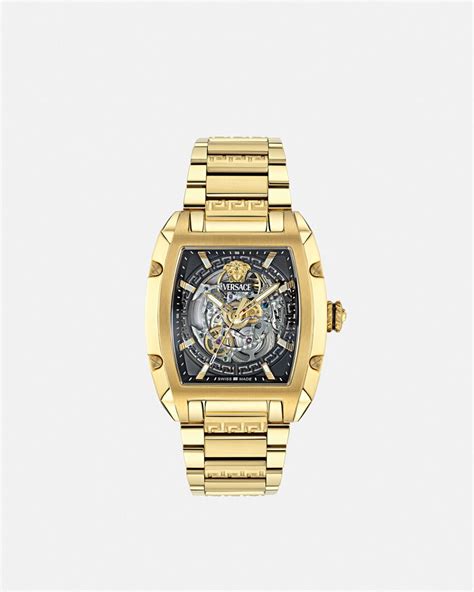 Versace Dominus Skeleton Watch Gold 